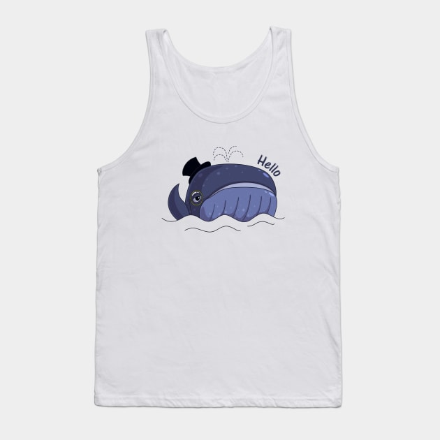 Cute whale. Tank Top by art object